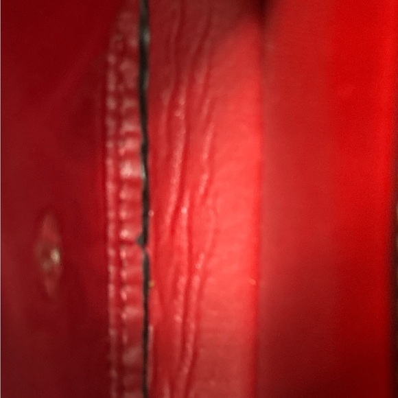 Dooney & Bourke Black Leather Wristlet with Red Leather interior and COA - Picture 4 of 6